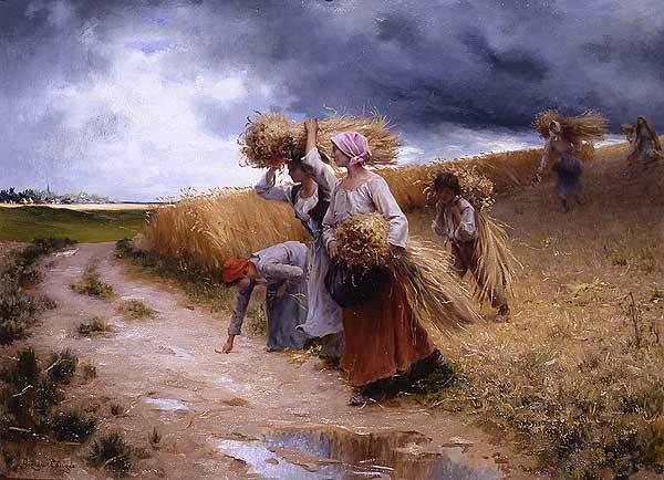 Georges Laugee A l'Approche du Grain oil painting image